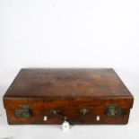 A Vintage leather-covered suitcase, by Army & Navy Cooperative Society Ltd, width 66cm