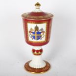 A Spode commemorative chalice and cover, to commemorated Pope John Paul II British visit 1982, 139