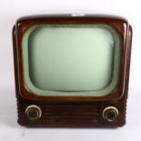An Art Deco Bakelite Bush radio television receiver TV62, width 42cm, height 42cm