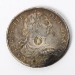 George III (1760 - 1820), oval countermark upon silver 1792 Spanish 8 Reales Dollar of King