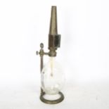 An Antique microscope oil lamp, by W Watson & Sons Ltd of London, circa 1900, with dimple glass