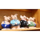 A set of 6 Wade NatWest piggy banks