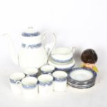 Aynsley Blue Mist coffee service for 6 people, and a Lorna Bailey limited edition head