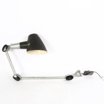 E.D.L - a mid-20th century machinist's anglepoise desk lamp, extended length 100cm General wear