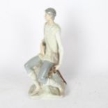 Lladro sculpture of a young man with a crook, 26cm