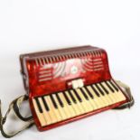 A Vintage piano accordion, cased