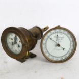 A Walker's cherub Mk III ship's barometer, and an aneroid barometer, Millibars Mk II B