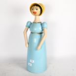 Michael Powell, a hand turned and painted wood figure of Aunt Sally, height 60cm, with script to the