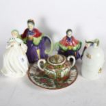 1930s novelty 3-piece tea set, Doulton figure, Rosenthal pot and cover etc