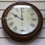A Victorian school dial wall clock, by Walker of Ashford, with 8-day sprung movement, with key but