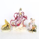Franklin Mint figure "Dragon King's Daughter", 28cm, a Capodimonte mother and baby, and musical
