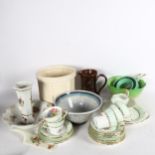 Adderley tea set, jardiniere, Beswick salad bowl and servers etc