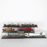 A quantity of various diecast haulage vehicles, all in perspex cases, generally Eddie Stobart