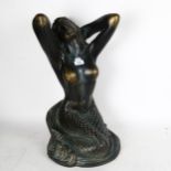 A large composition figure of a mermaid, height 56.5cm