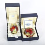 Boxed Moorcroft miniature ginger jar, 5cm, and a Moorcroft enamel trinket box