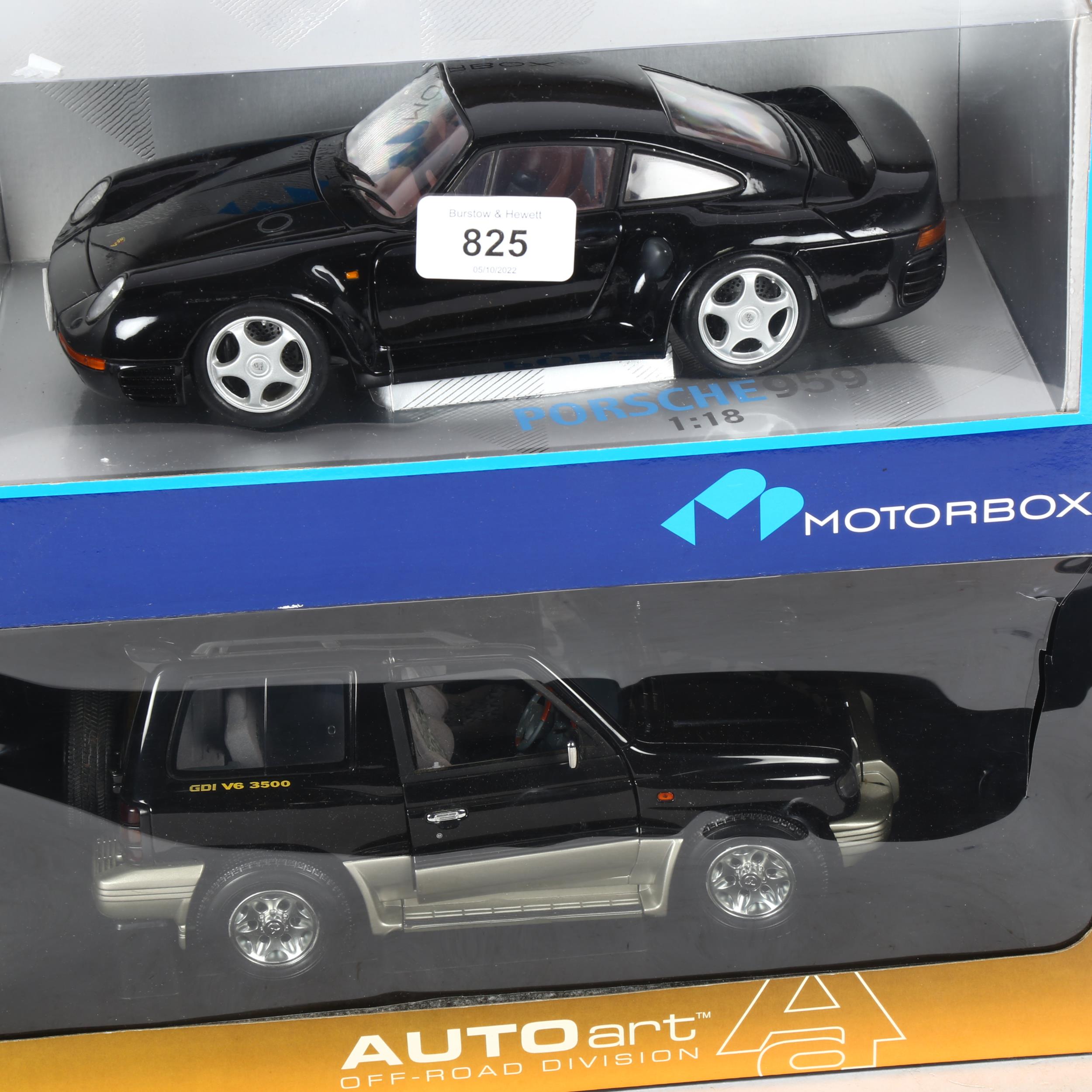 Exoto Motorbox black Porsche 959 1:18 scale model, and an Autoart four-wheel drive - Bild 2 aus 2