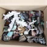 Box containing minerals, coral, fossils etc