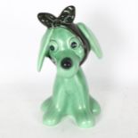 A Sylvac green pottery dog with toothache, 2451, 26cm