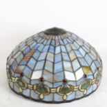 A modern Tiffany style lead light glass lamp shade, 45cm x 23cm