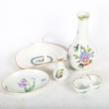 A group of Herend porcelain, including vase with butterfly and blossom decoration, height 15cm,