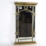 Antique style gilded wall mirror, height 66cm