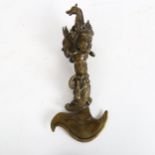 A Tibetan cast-brass Kartika/ceremonial knife, length 30cm