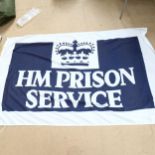 A large blue and white HM Prison Service flag, length 183cm