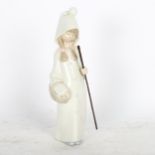 Lladro girl with basket, 21cm
