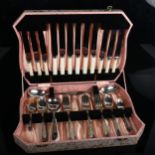 A canteen of Sheffield electroplated cutlery for 6 people, in fitted case