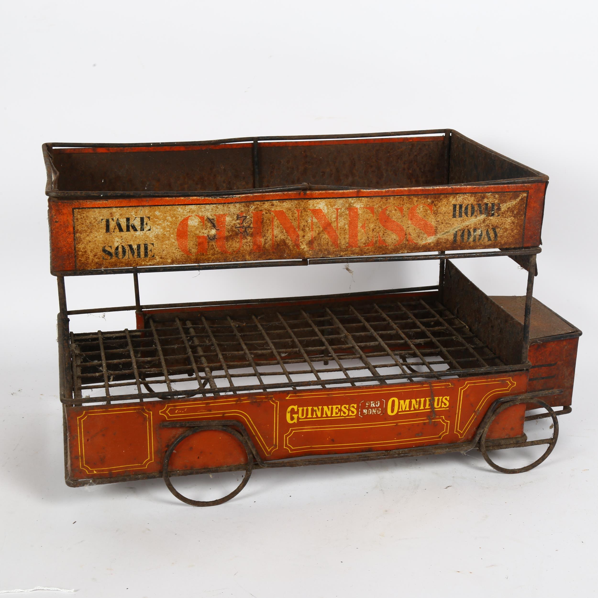 A mid-20th century Guinness Omnibus advertising bottle crate, modelled as a London bus, L46cm, - Image 2 of 2