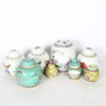 Chinese porcelain jar and cover, 16cm, set of 3 ginger jars and covers, and 4 others