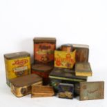 A quantity of Vintage tins, including Ovaltine Rusks, Rileys Golden Cream Dainties, Letts Caramel