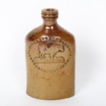 A 19th century salt glaze stoneware spirit flask, stamped Williams High Street Deptford, with