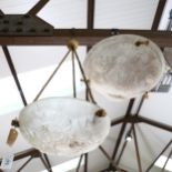 2 moulded glass ceiling light bowls, 28cm diameter