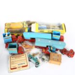 Corgi Chipperfields Circus vehicles, including articulated horse box with several horse figures,