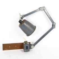 MEMLITE - a mid-20th century machinist's anglepoise bench lamp, extended length 85cm General wear