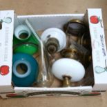Various oil lamps, shades etc