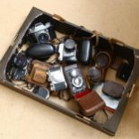 A quantity of Vintage cameras and lenses, including Rollecord Franke & Heidecke, Olympus, Miranda