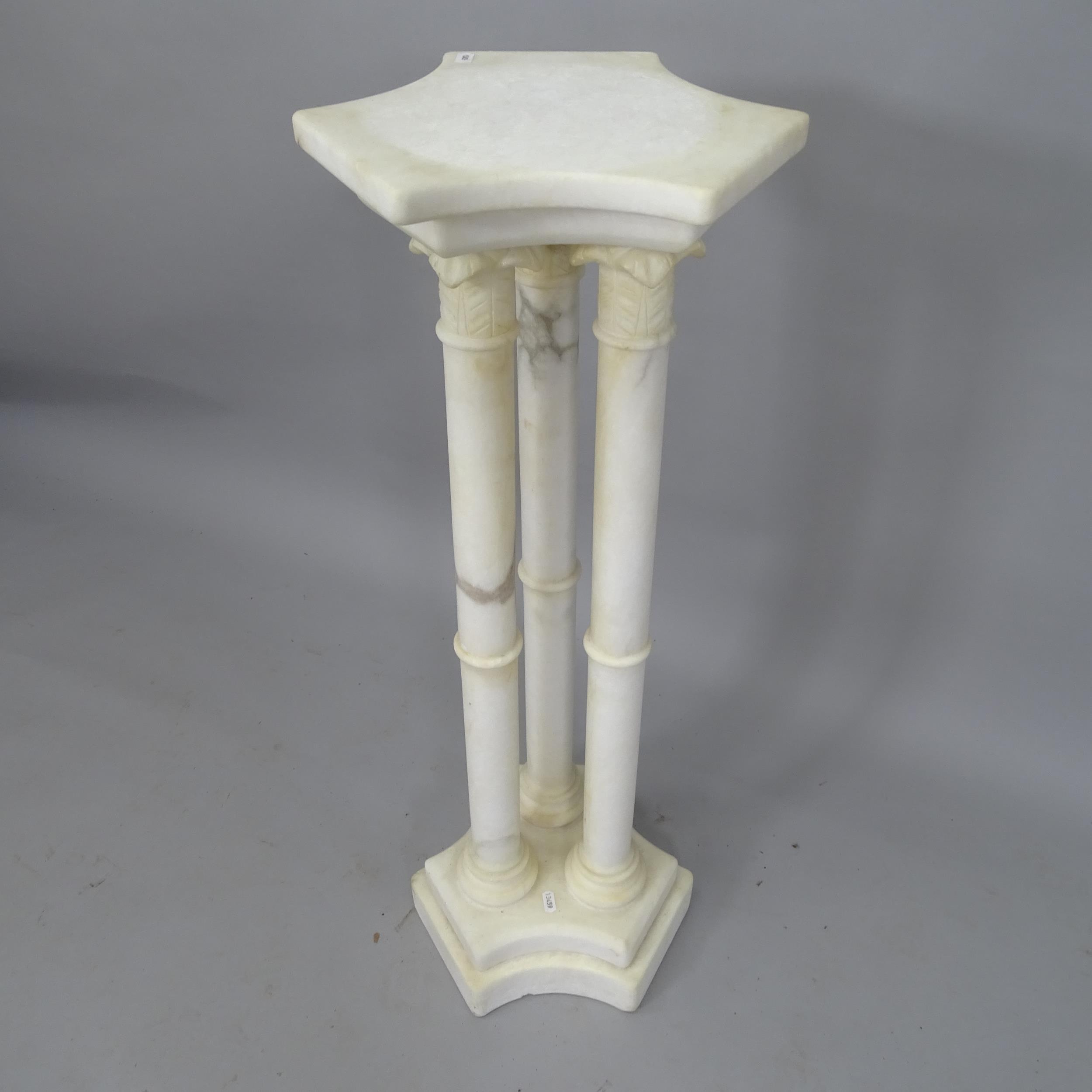 An alabaster pedestal, H89cm