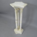 An alabaster pedestal, H89cm