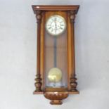 A walnut Vienna wall clock