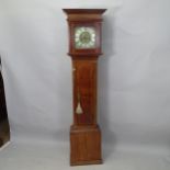 F F PILES of HOMITON - an 18th century oak 8-day longcase clock, with an 11" square dial and