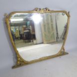 A modern over mantel mirror, 136cm x 110cm