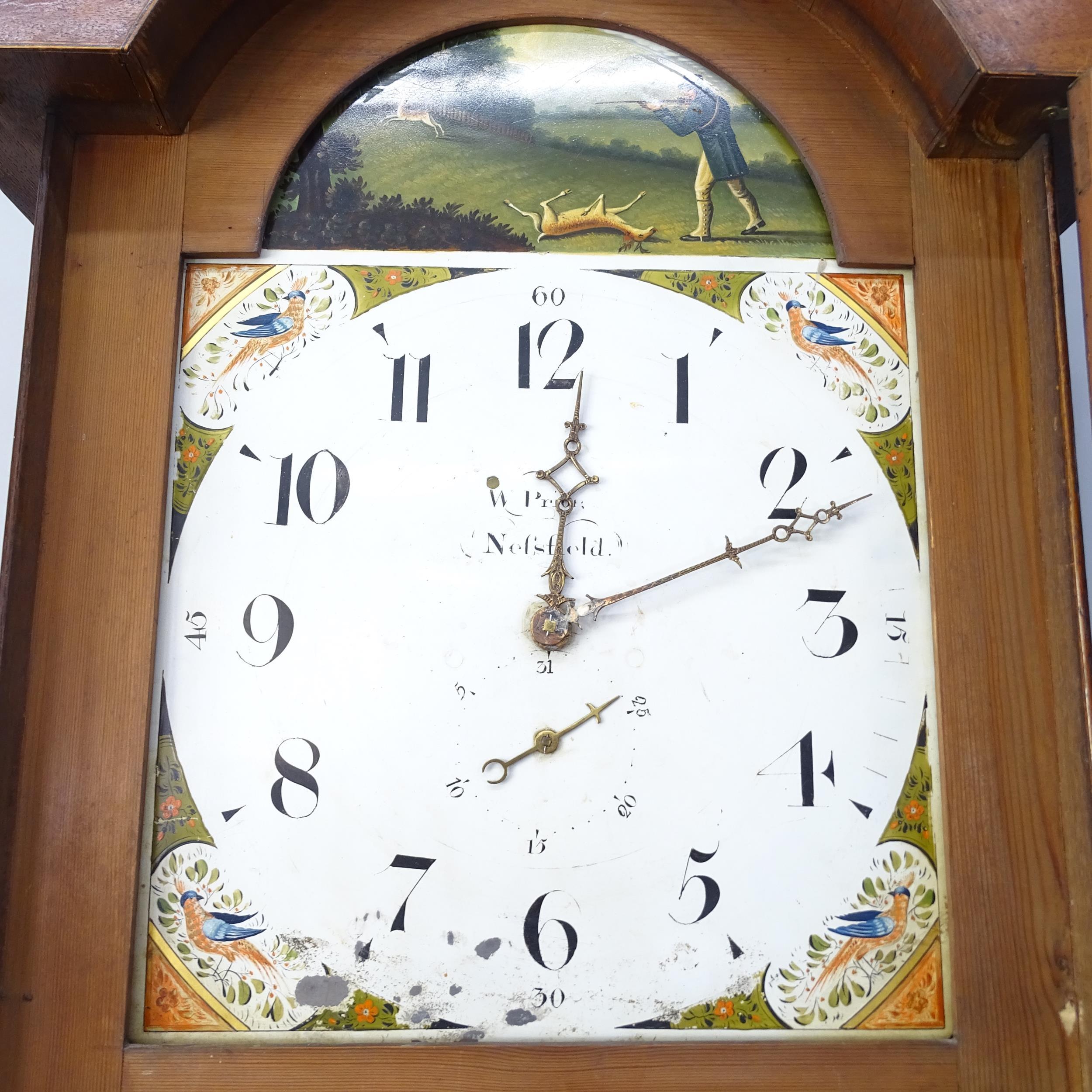 W Prior, Nesfield, an 18th century 30-hour longcase clock, with a 14" arch-top painted dial, in an - Bild 2 aus 2