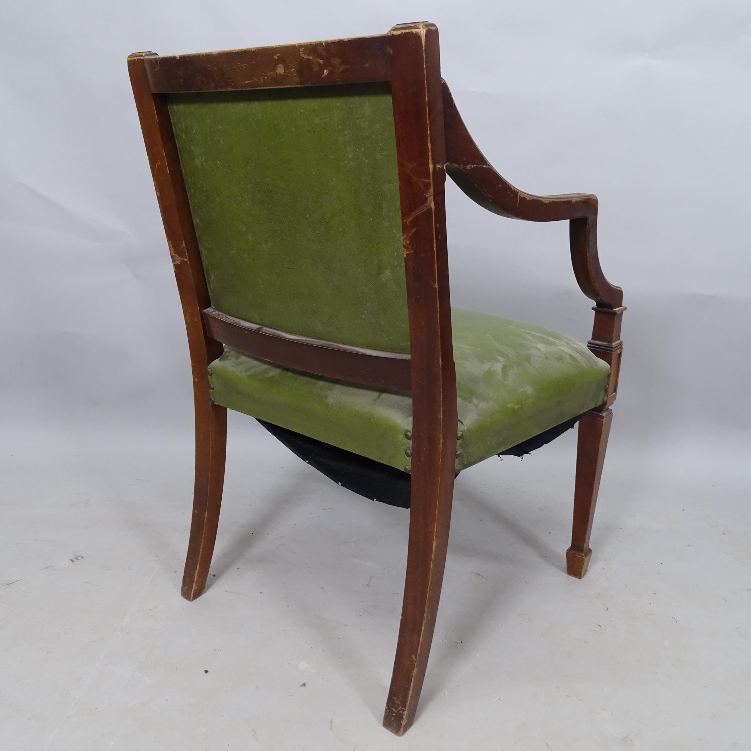 A Georgian style mahogany open-arm desk chair - Image 2 of 2