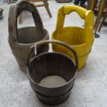 2 Chinese elm well buckets, and another (3)