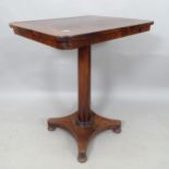 A Regency rosewood centre table, with rectangular top and platform base, 62 x 76 x 49cm