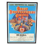 Sally Chipperfields Circus original Bexhill Circus poster, framed, 47cm x 65cm