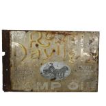A Royal Daylight Lamp Oil flanged double-sided enamel sign, 52 x 36cm There are some nibbles to