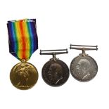 3 First World War medals - 1 to 676863 AMHG Rowe RAF, and 2 medals to 818353 AMALP Raikes RAF